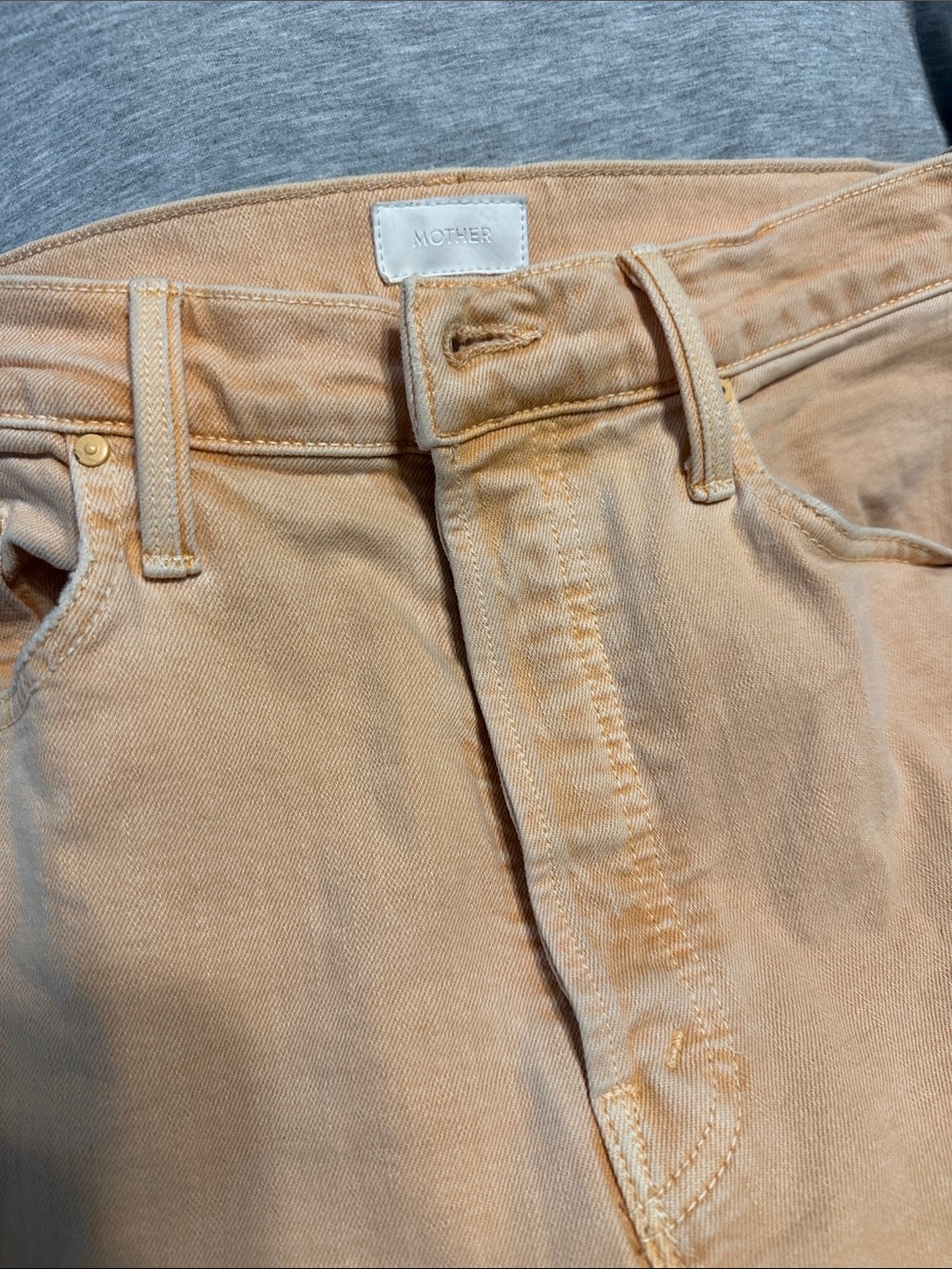 MOTHER Men's Light Peach Slim Jeans